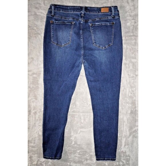 Judy Blue Women's 15/32 High Rise Tummy Control Top Skinny Jeans Dark Wash Jeans - Picture 8 of 15